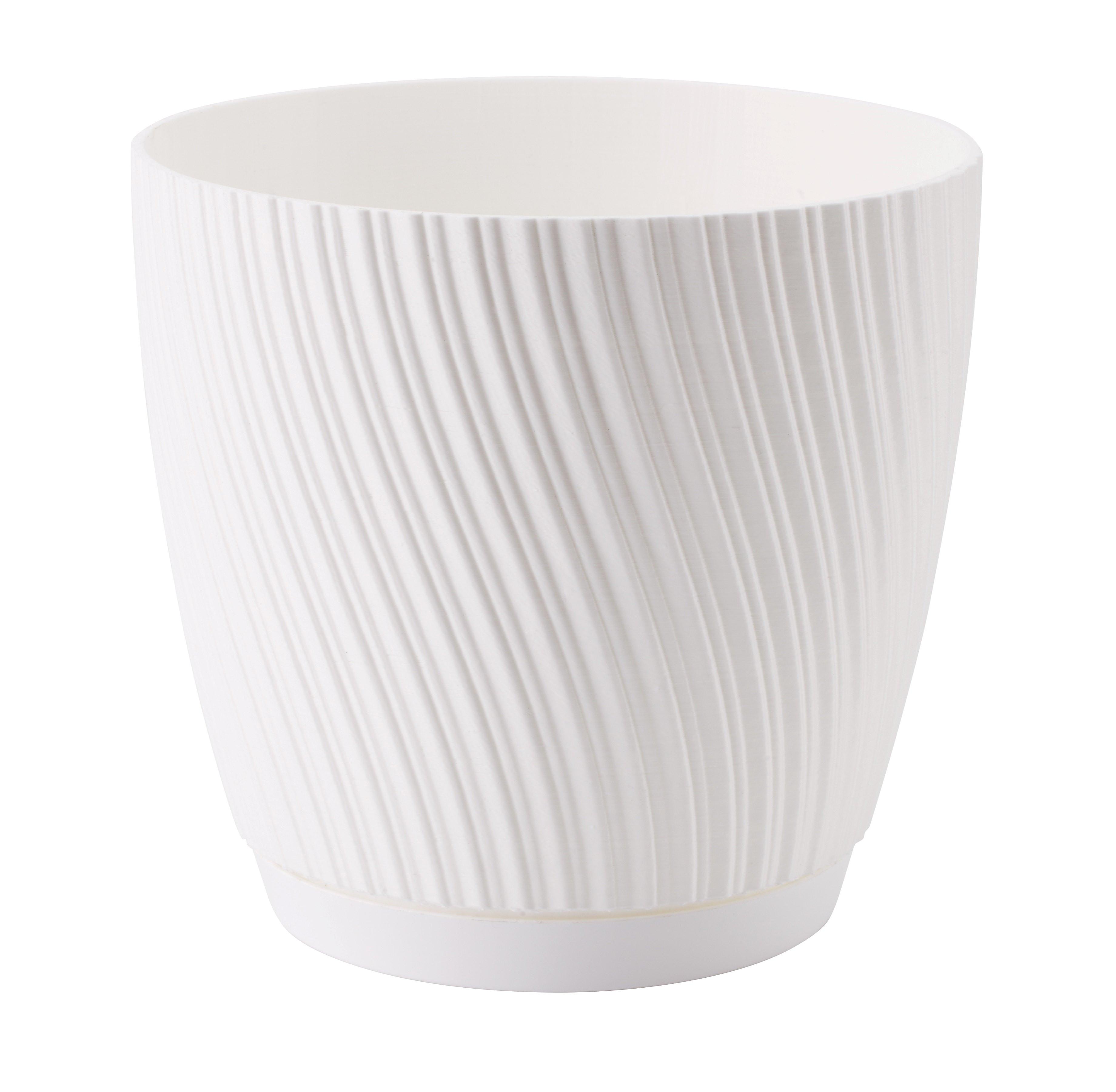 Übertopf Mira Complete Eco 23 Weiß Ø ca. 22,5cm - Weiß, KONVENTIONELL, Kunststoff (22,5/21cm) - Mömax