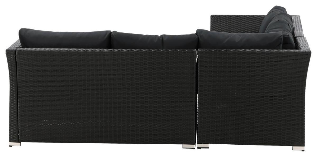 LOUNGEGARNITUR HAITI - Schwarz, KONVENTIONELL, Kunststoff - Gardenson