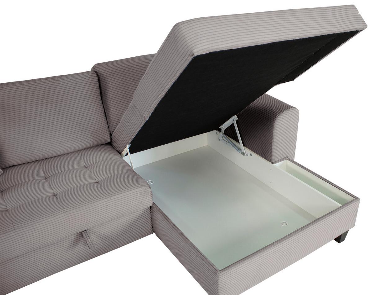 Kutna Garnitura Moritz - siva, Trend, tekstil (265/155cm) - Modern Living