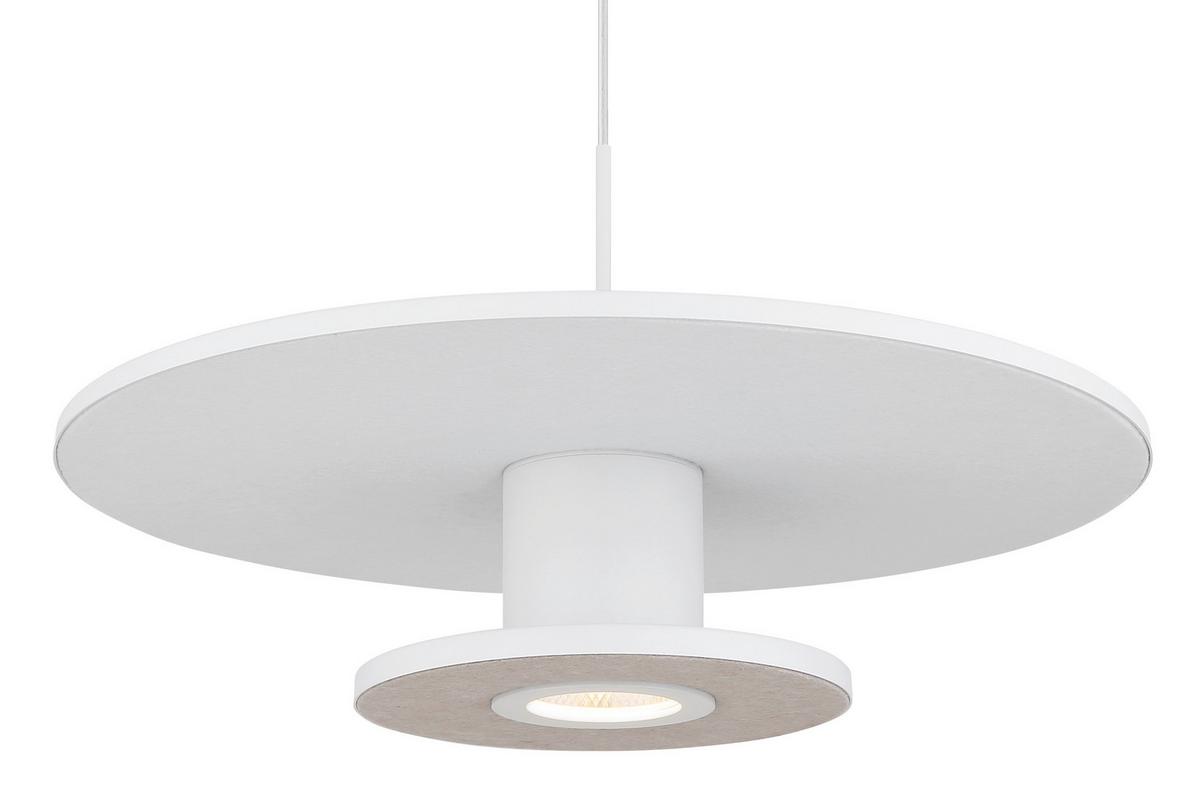 LED-Hängeleuchte Carter Weiß max. 24 Watt - Beige/Hellgrau, Basics, Kunststoff/Textil (38/150cm) - Globo