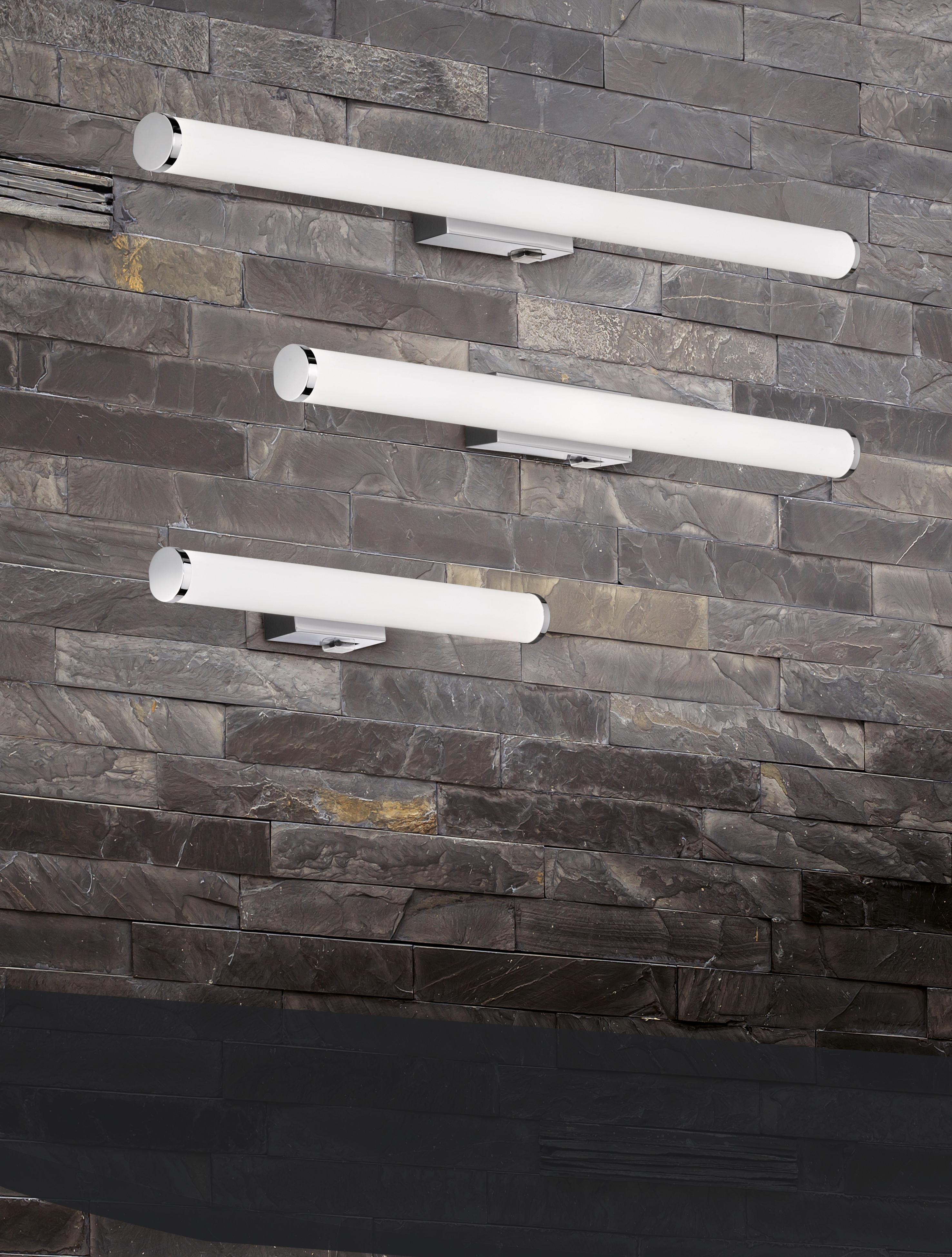 LED-Wandleuchte Mattimo in Weiß/Chrom max. 8,6 Watt - Chromfarben/Weiß, Basics, Kunststoff/Metall (80/5,5cm) - Trio Leuchten