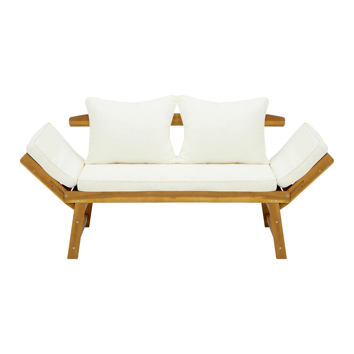 Vrtni Ležalnik Pia, Naravne Barve, Akacija - krem barve/naravne barve, Moderno, tekstil/les (143-190/68/75cm) - Bessagi Garden