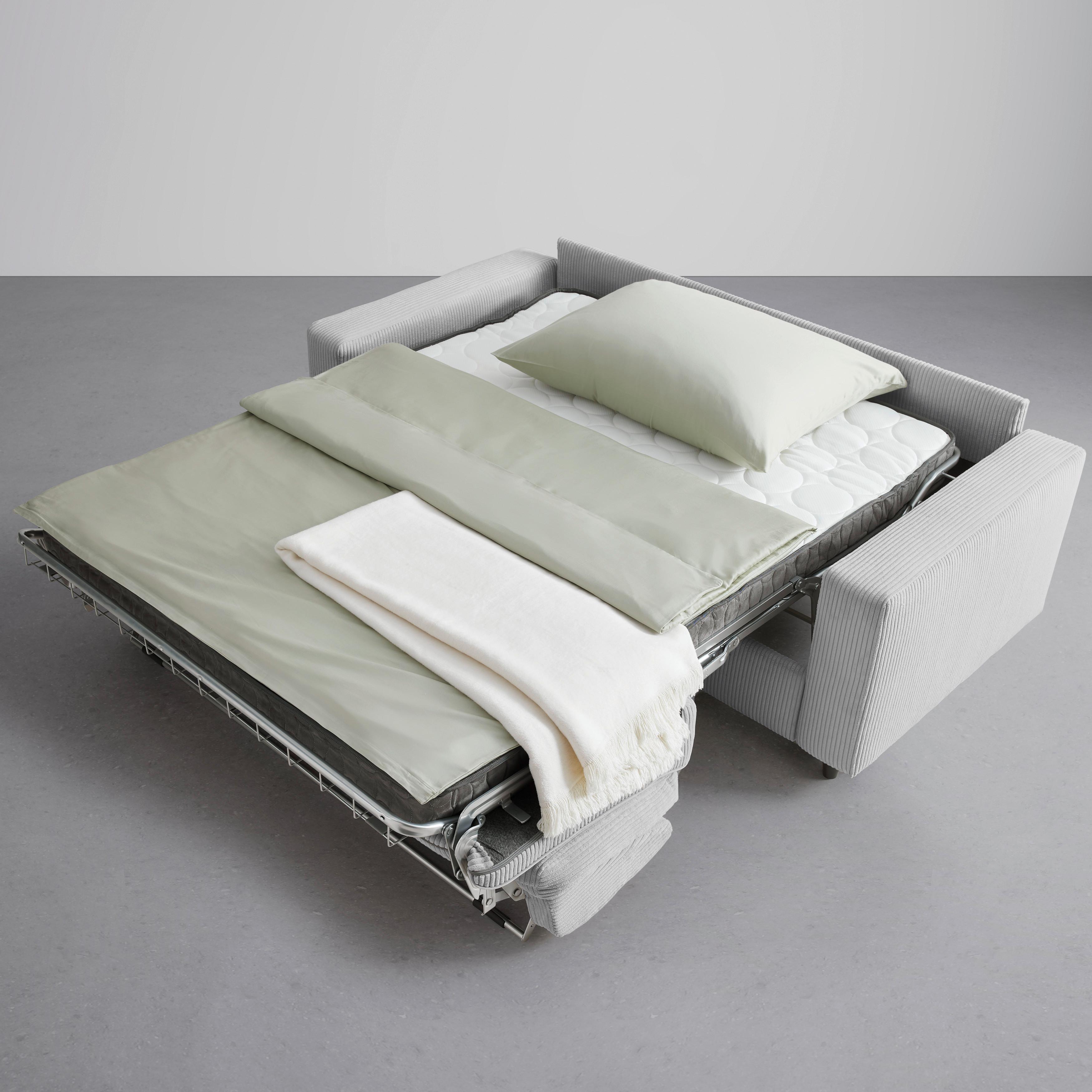 BÄDDSOFFA AGNETA -BASED- - ljusgrå/svart, Modern, trä/textil (200/83/97cm) - Based