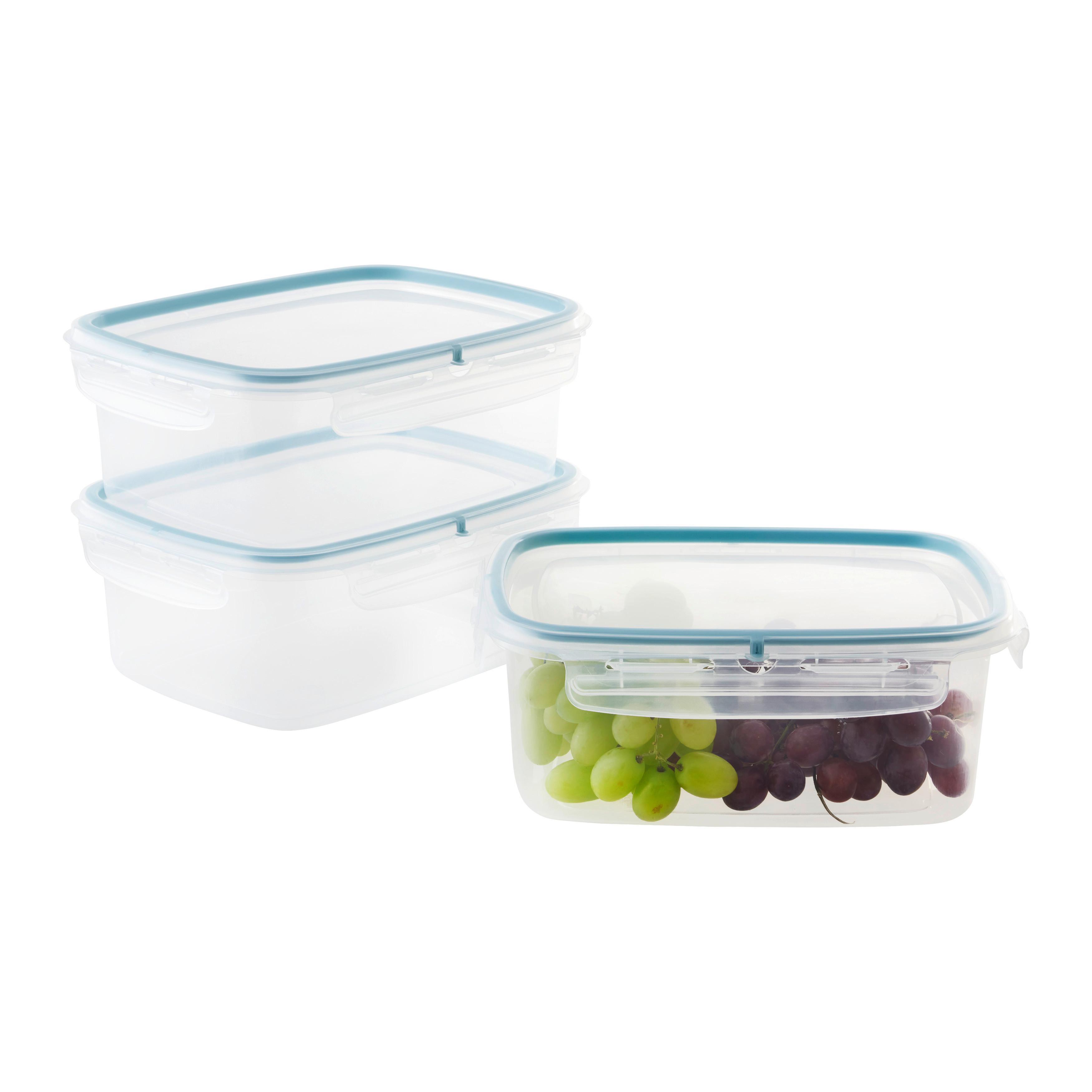 MATBEHÅLLARE SET DIEGO 1,8L - transparent/pastellblå, Klassisk, plast (22,5/17,7/13cm) - Mömax