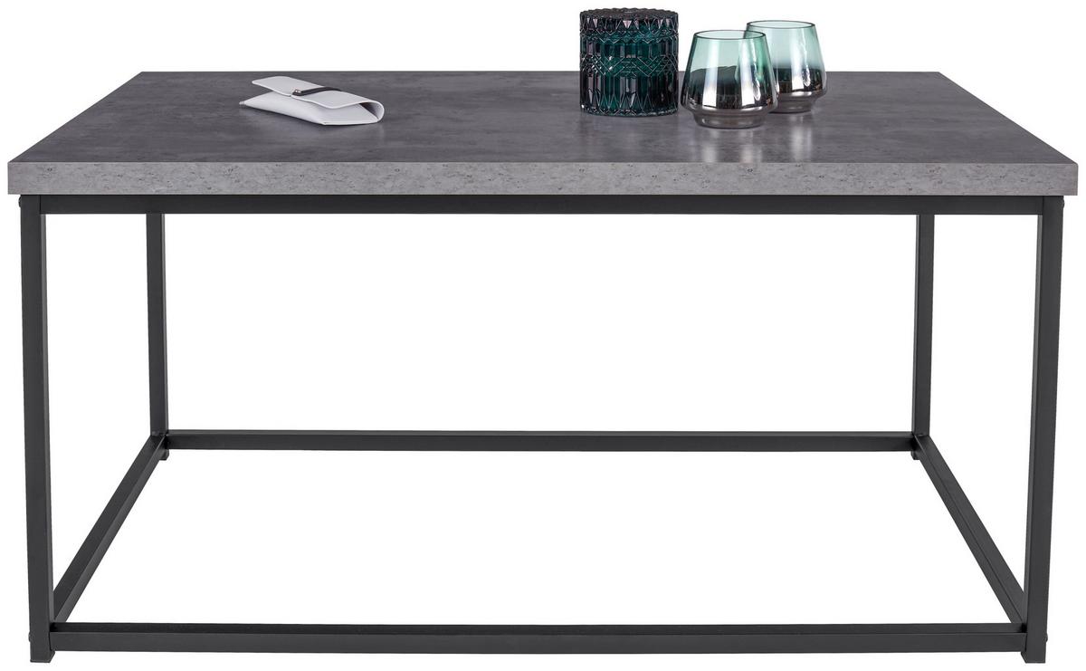 Klubska Miza Jungle, Siva, Črna - siva/črna, Moderno, kovina/leseni material (100/48/60cm)