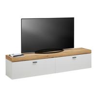 TV-Element Kiro Weiß/Eichefarben - MODERN, Holzwerkstoff/Metall (180/40/35cm) - Mömax