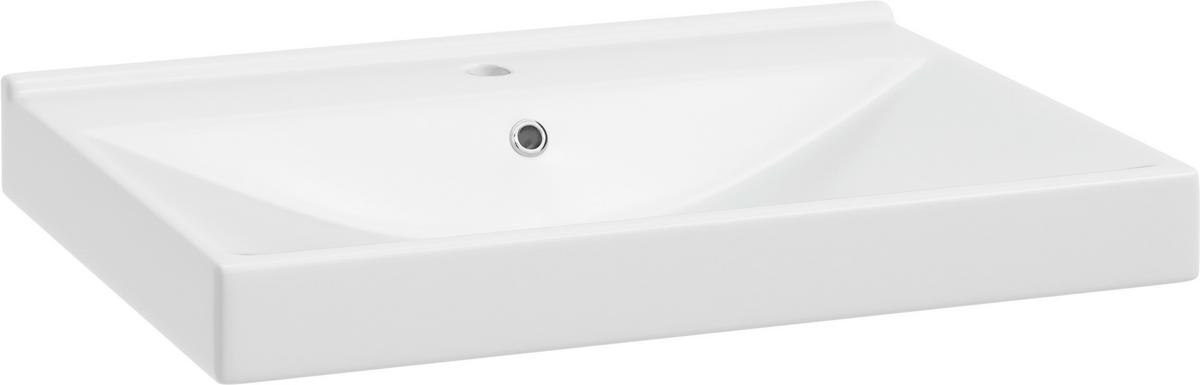 Mosdószekrény Mosdóval Open - tölgyfa színű/fekete, Modern, faalapú anyag/fém (62cm)