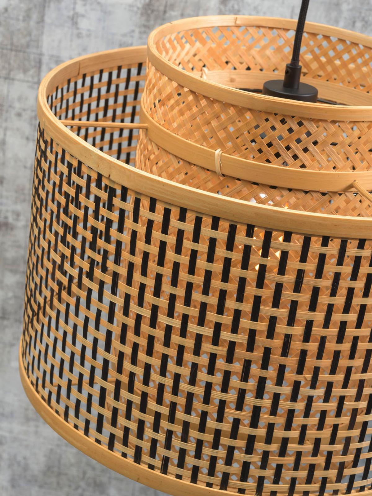 Viseča Svetilka Bhutan, Črna, Bambus - črna/rjava, Design, naravni materiali (43/243/41,5cm) - Good & Mojo