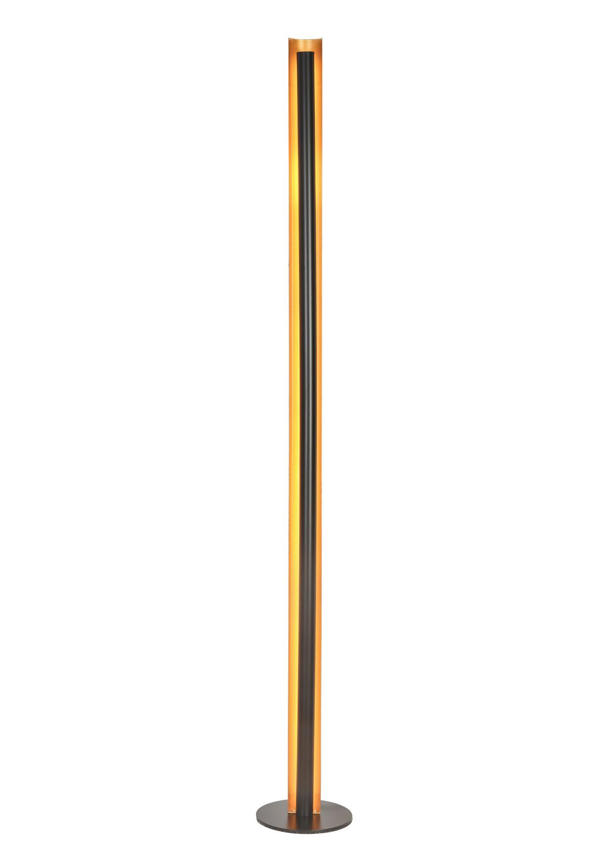 Stoječa Led-svetilka Gumo - zlate barve/črna, Moderno, kovina (18/144cm) - Mömax