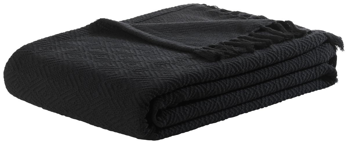 Cuvertură Frieda, cca. 130x180cm - negru, Lifestyle, textil (130/180cm) - Modern Living