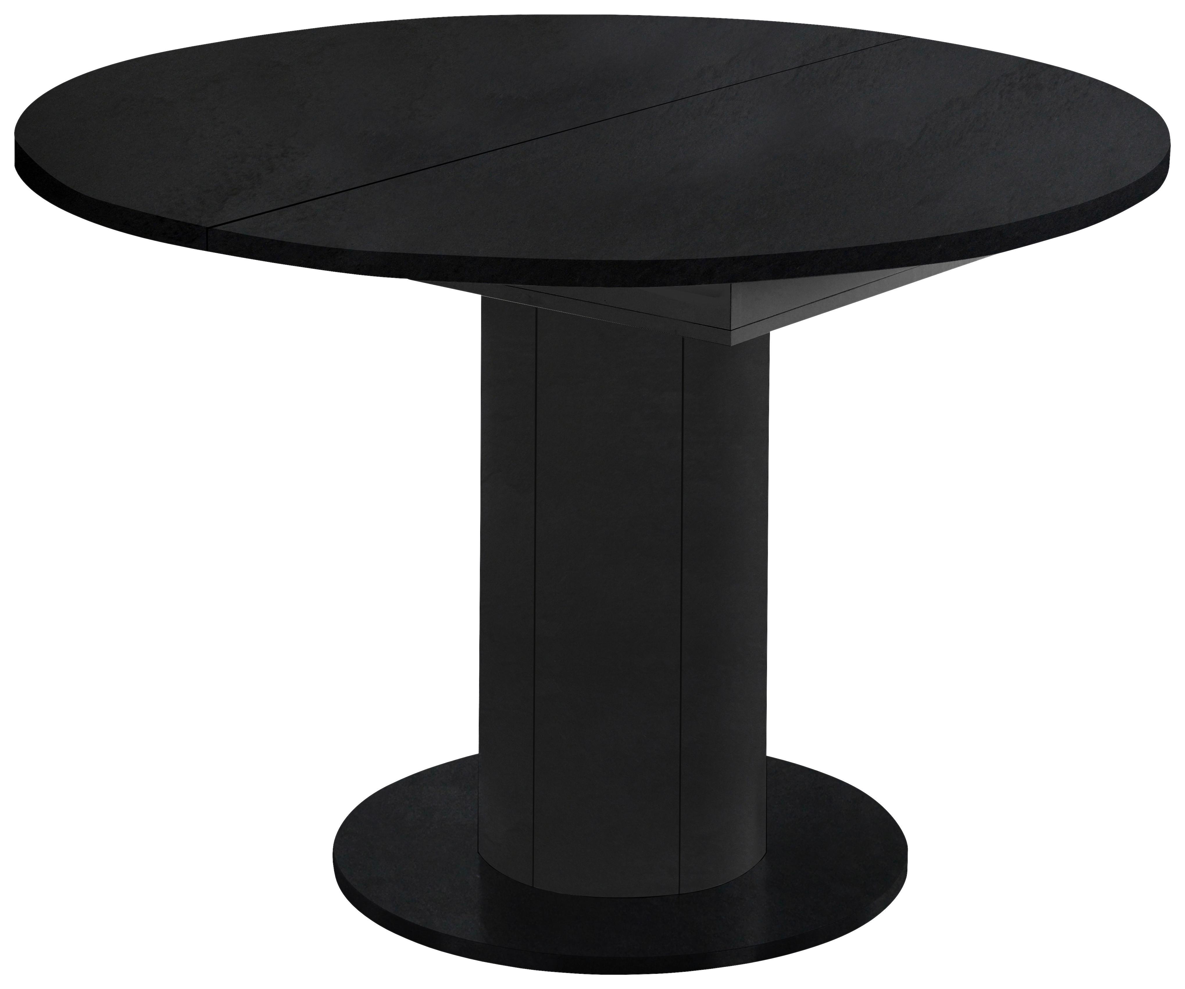Ausziehtisch Molo in Schwarz - Schwarz, MODERN, Holzwerkstoff (110-150/110/78cm) - ecoTree
