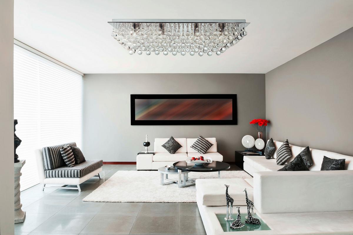 Mennyezeti Lámpa Hanna 8lt 6728-8cc - krómszínű, Design, üveg/fém (83/34/20cm)