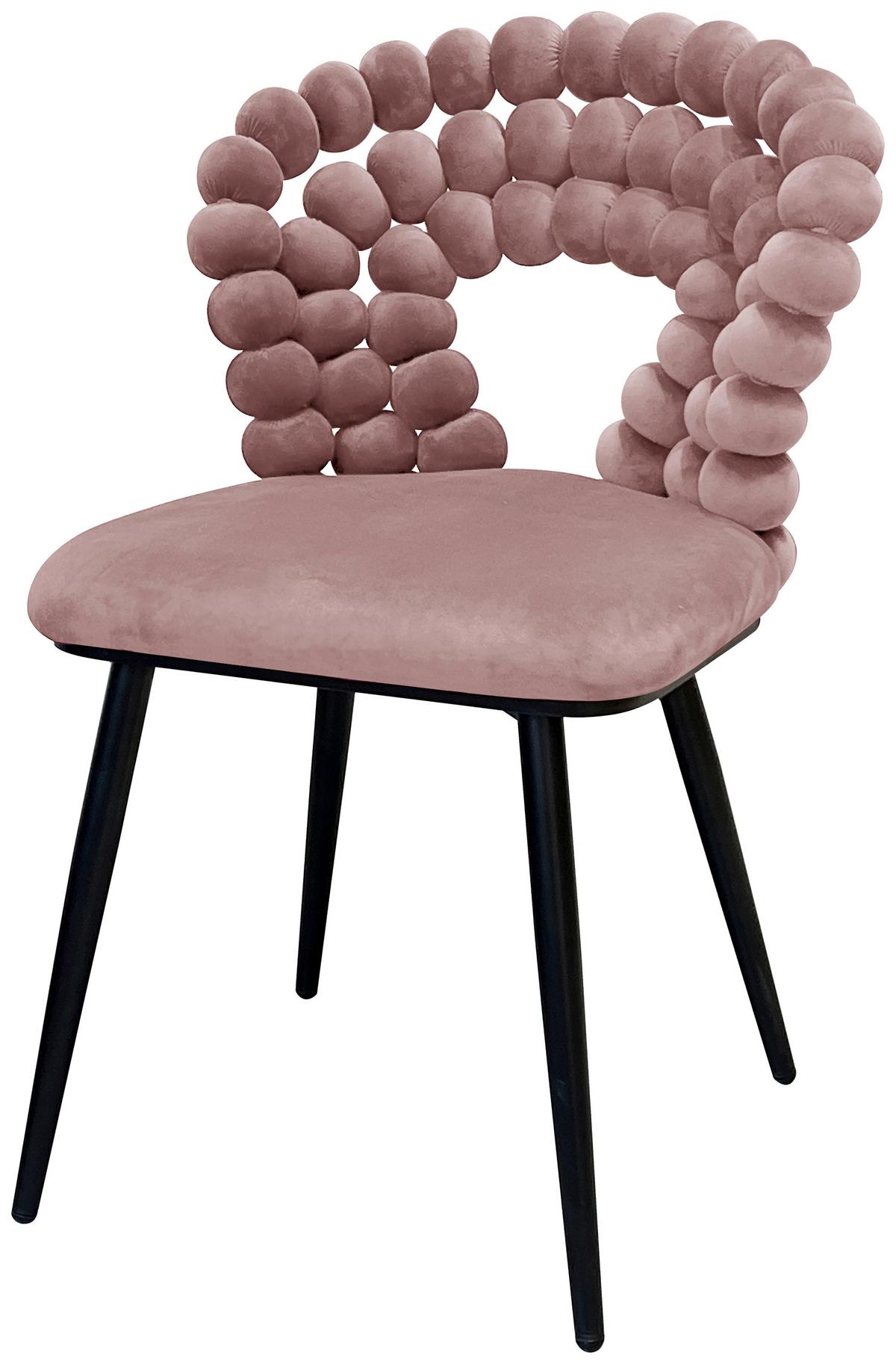 Stuhl Lia Rosa - Pink/Schwarz, LIFESTYLE, Holz/Textil (55/85/62cm) - Mömax