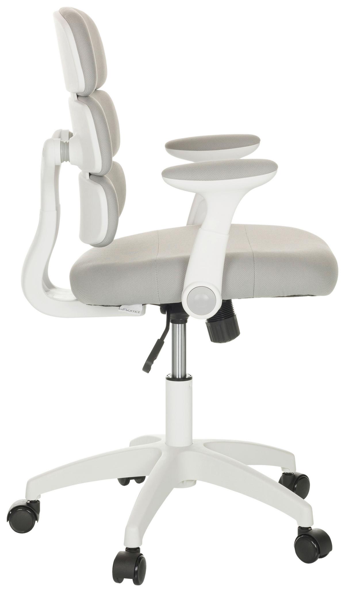 Mladinski Vrtljivi Stol Kid Ergolino W, Siva - siva/bela, Basics, umetna masa/tekstil (62/86-97/62cm) - MID.YOU