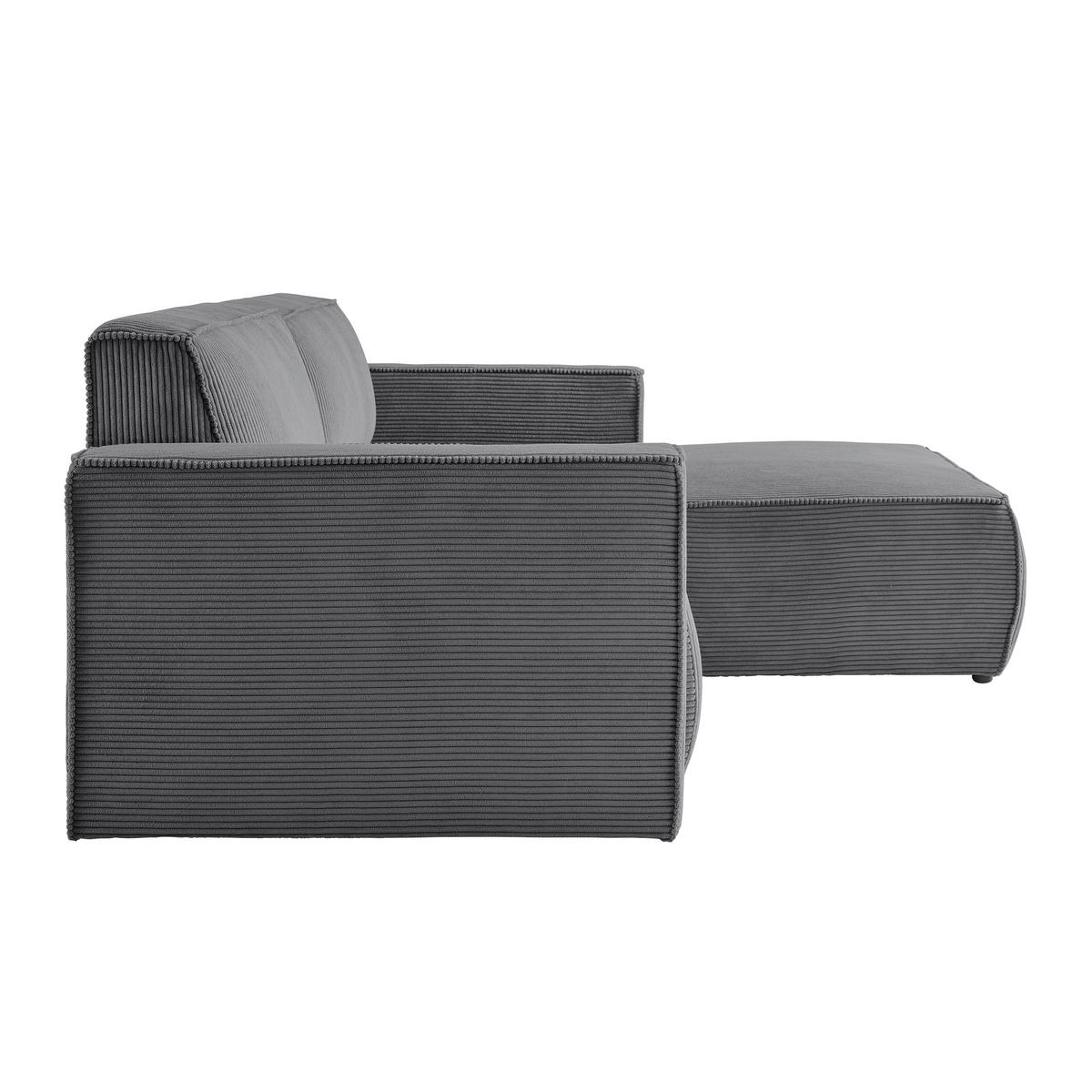 Wohnlandschaft Loft in Anthrazit - Anthrazit/Schwarz, MODERN, Kunststoff/Textil (265/75/172cm) - Mömax
