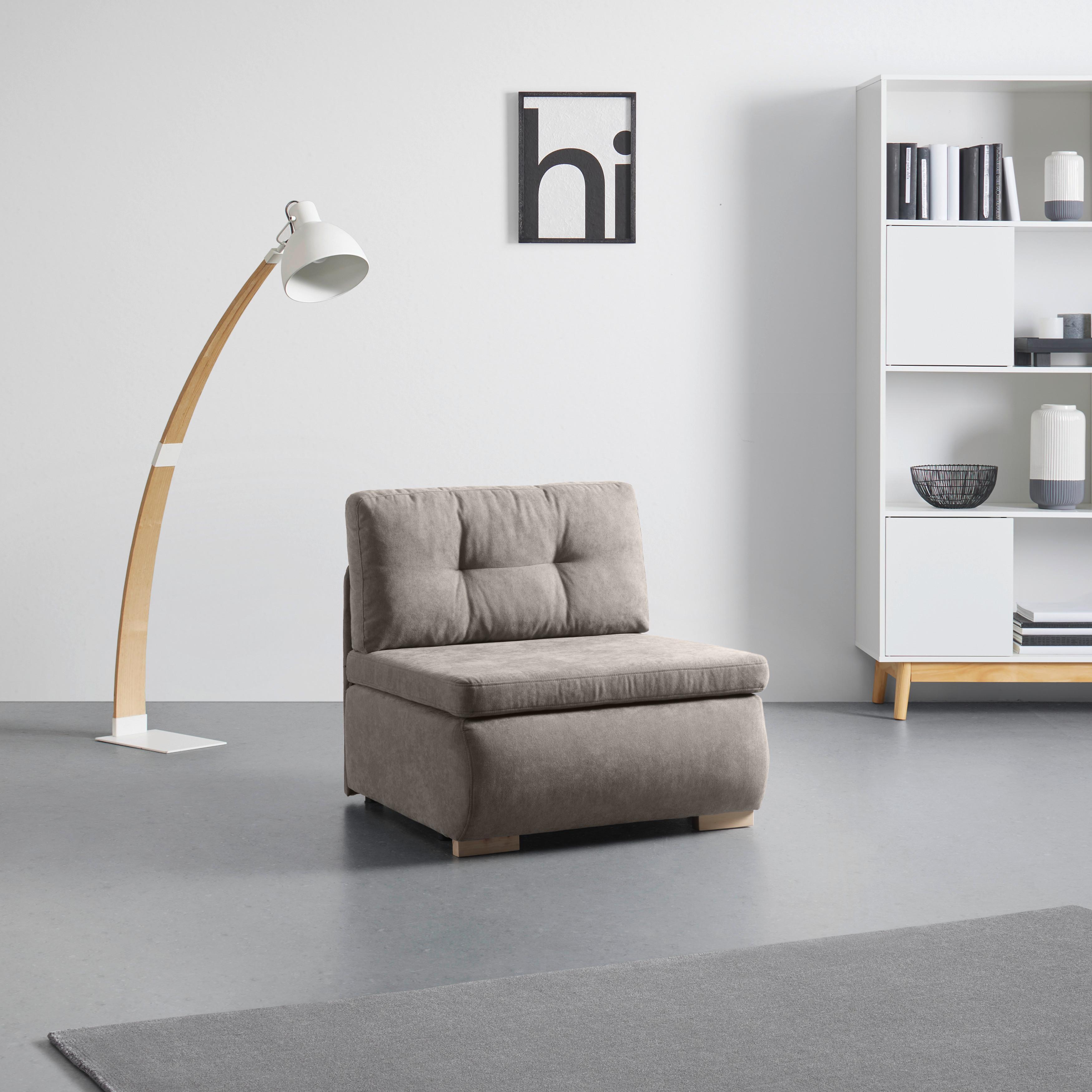 Schlafsessel Modena in Cappuccino - Schwarz/Naturfarben, Kunststoff/Textil (89/88/90cm) - Mömax