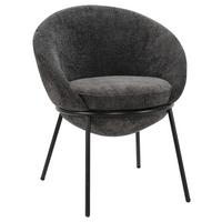 KRZESŁO Z PODŁOKIETNIKAMI BOWIE - beżowy/czarny, Design, metal/tkanina (61/76,5/59cm) - Novel