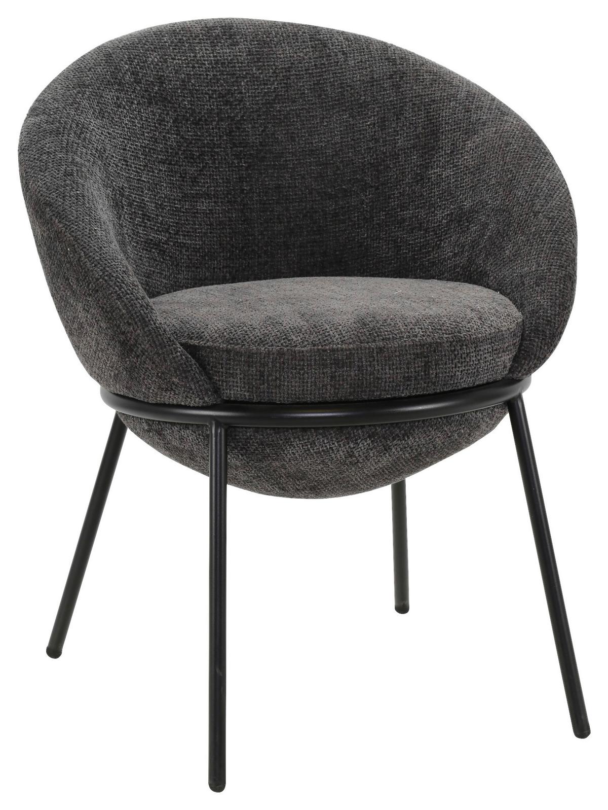 KRZESŁO Z PODŁOKIETNIKAMI BOWIE - beżowy/czarny, Design, metal/tkanina (61/76,5/59cm) - Novel