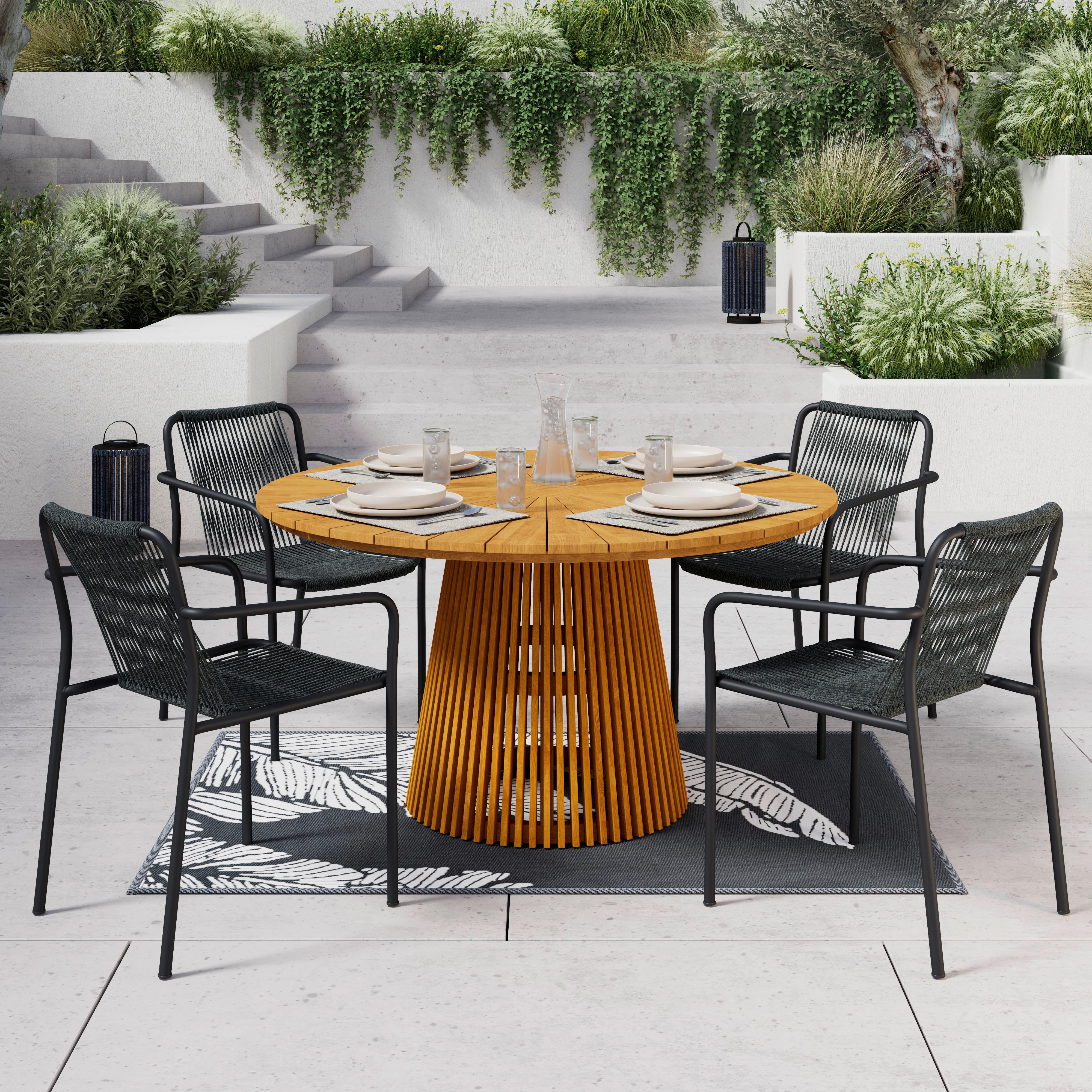 Gartensessel-Set 2-er Dunkelgrau aus Textil/Metall - Dunkelgrau/Schwarz, MODERN, Kunststoff/Textil (55/82/58cm) - Bessagi Garden