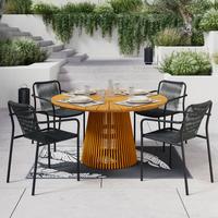 Gartensessel-Set 2-er Dunkelgrau aus Textil/Metall - Dunkelgrau/Schwarz, MODERN, Kunststoff/Textil (55/82/58cm) - Bessagi Garden