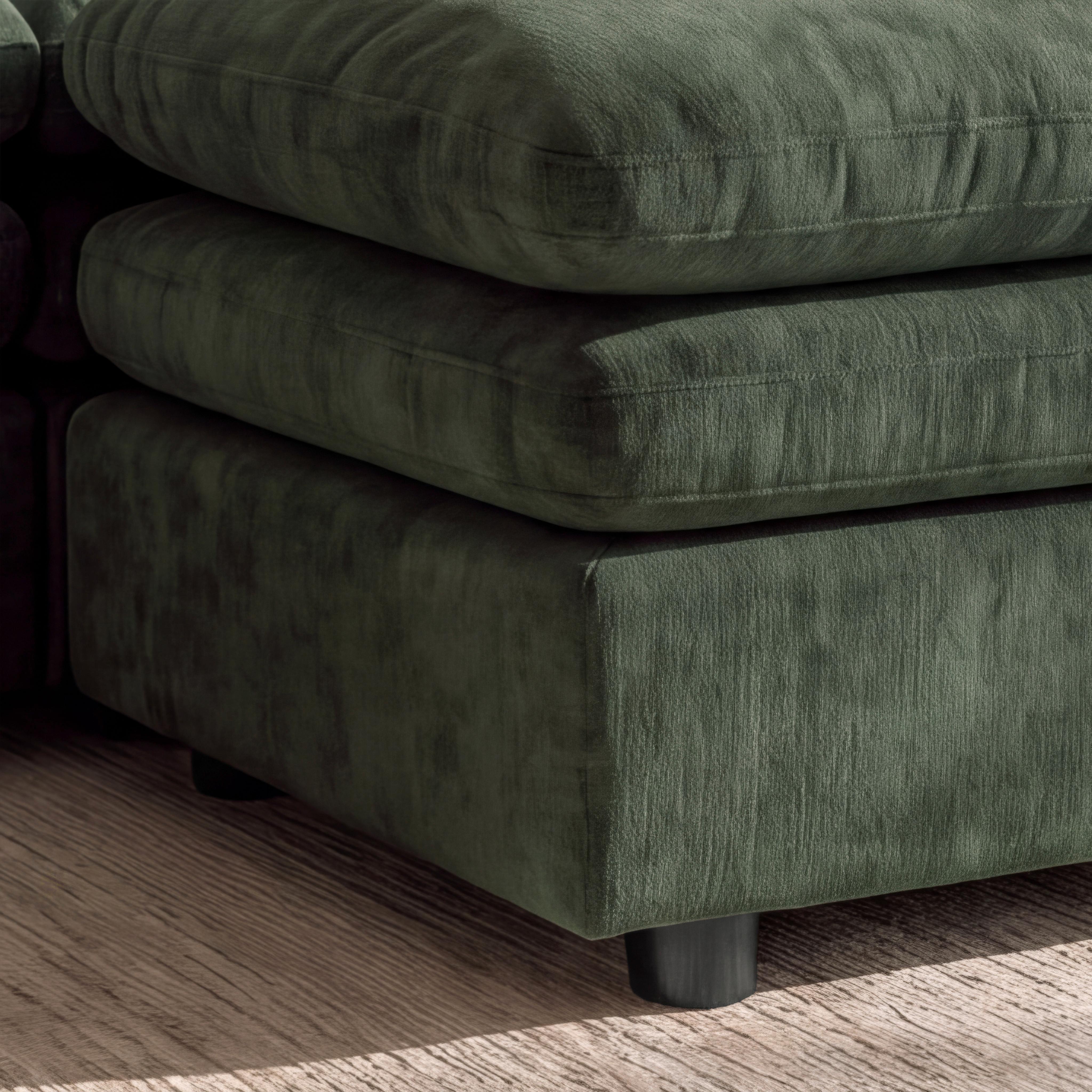 SOFFA ALESSIA - grön/svart, Modern, trä/textil (188/137cm) - Bessagi Home