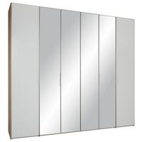 Drehtürenschrank in Weiss/ Eichefarben ca. 265x240x63cm - Weiss/Eichefarben, Konventionell, Glas/Holzwerkstoff (265/240/63cm) - Premium Living