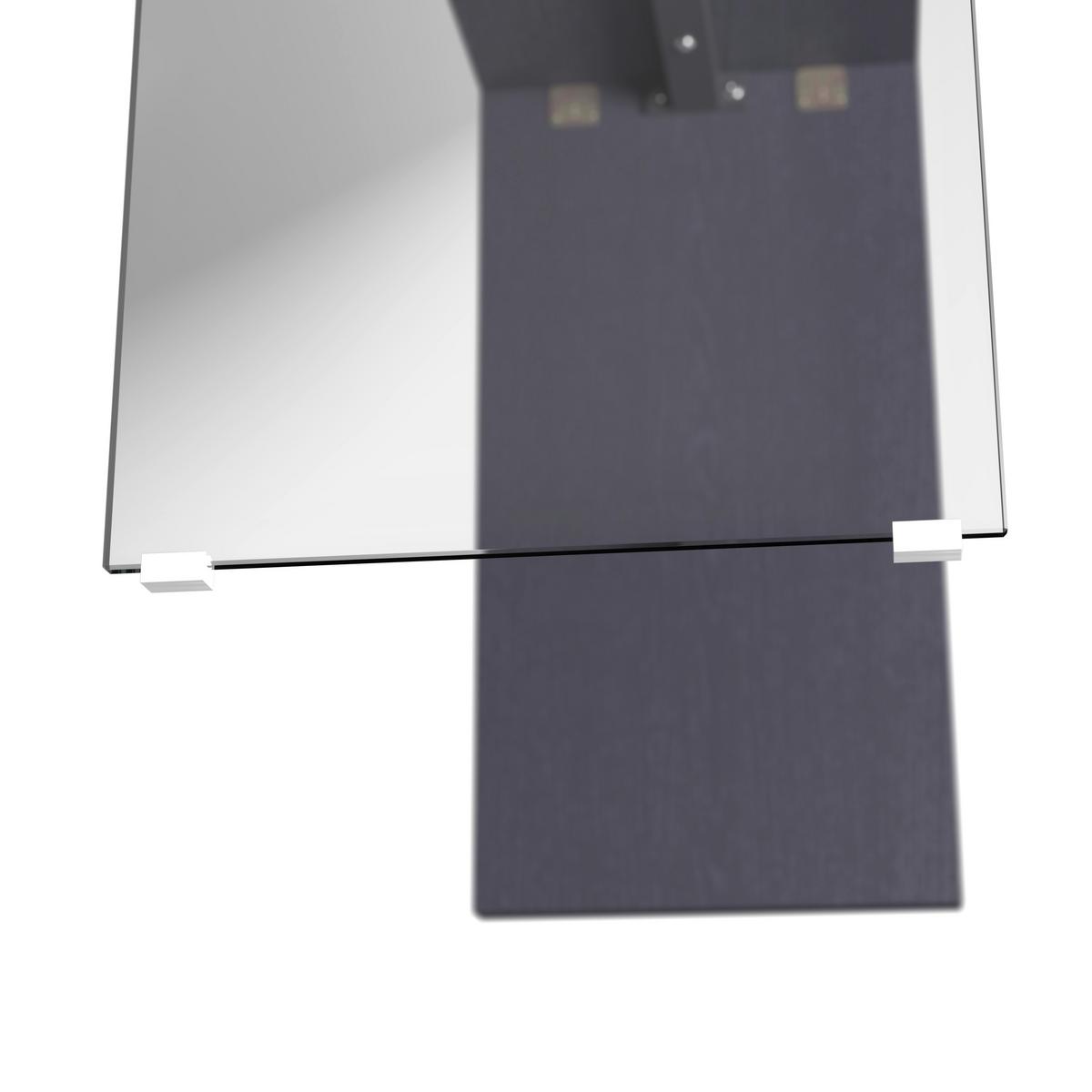 Konsolentisch Milan Schwarz Glas/Holz - Klar/Eichefarben, MODERN, Glas/Holz (120/80/40cm) - Bessagi Home