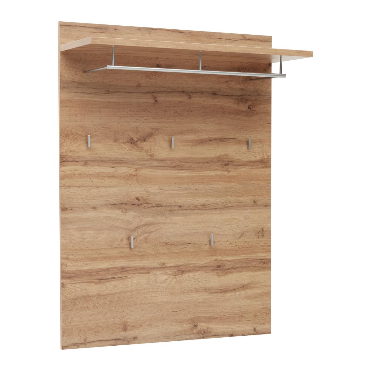 Garderobenpaneel in Eichefarben - Eichefarben/Eiche Wotan, Konventionell, Holzwerkstoff (84/112/30cm) - Mömax