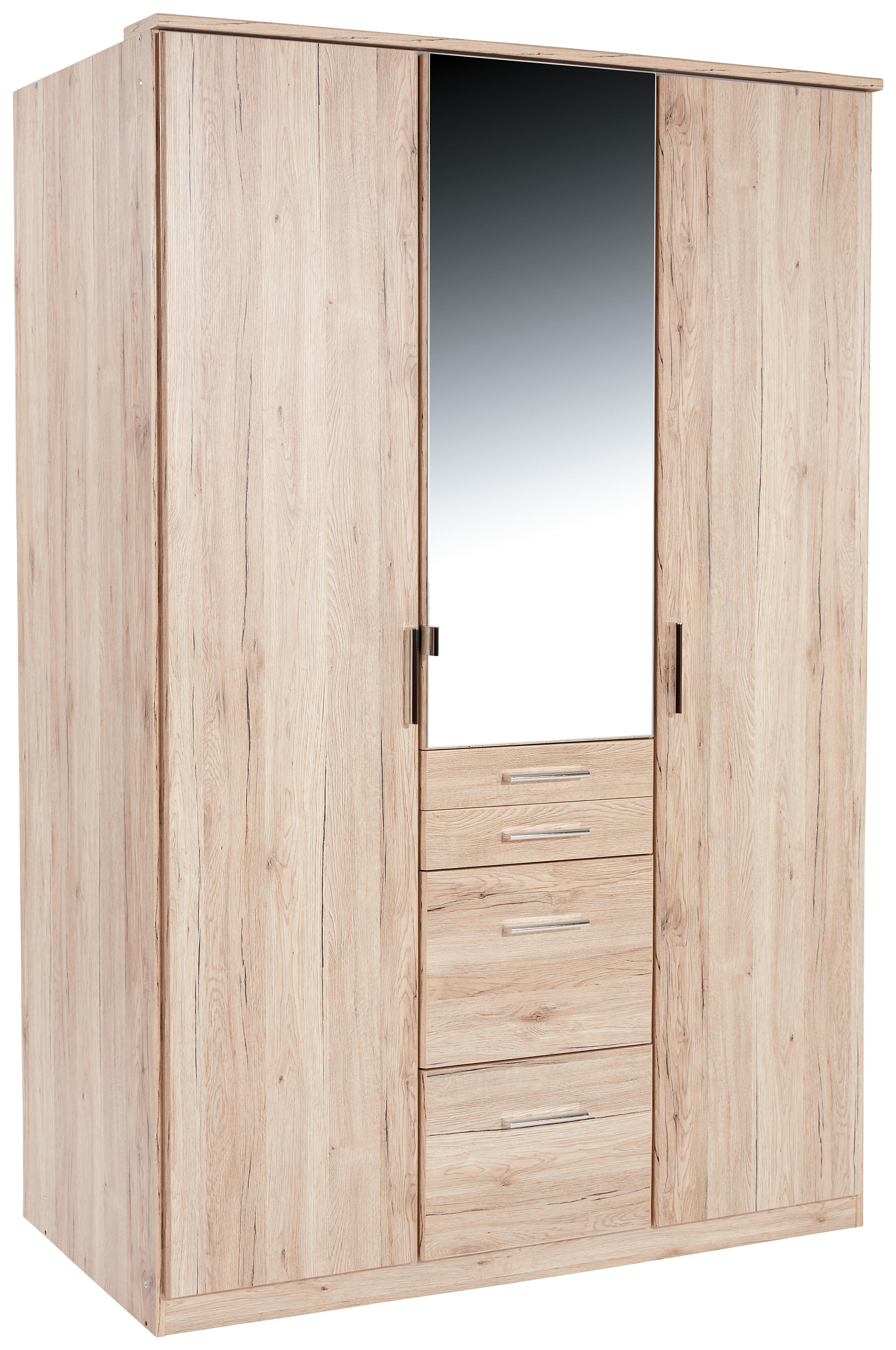 Ormar Za Odjeću Aachen - boje hrasta/boje aluminija, Konvencionalno, drvni materijal/plastika (135/198/58cm) - Based