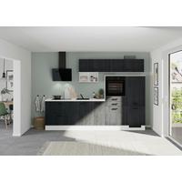 Küchenblock IBZ ohne Geräte ca.300cm Schwarz/Weiß - Eiche dunkel/Schwarz, Design, Holzwerkstoff/Metall (300cm) - Impuls