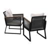 TRÄDGÅRDSSTOLAR SET TONI - svart/cremefärgad, Modern, metall/textil (56/70/76cm) - Bessagi Garden