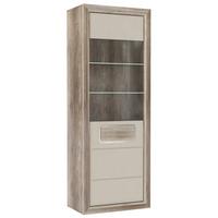 Vitrin Tiziano - bézs/tölgyfa színű, Modern, műanyag/faalapú anyag (74/203,5/43,5cm)