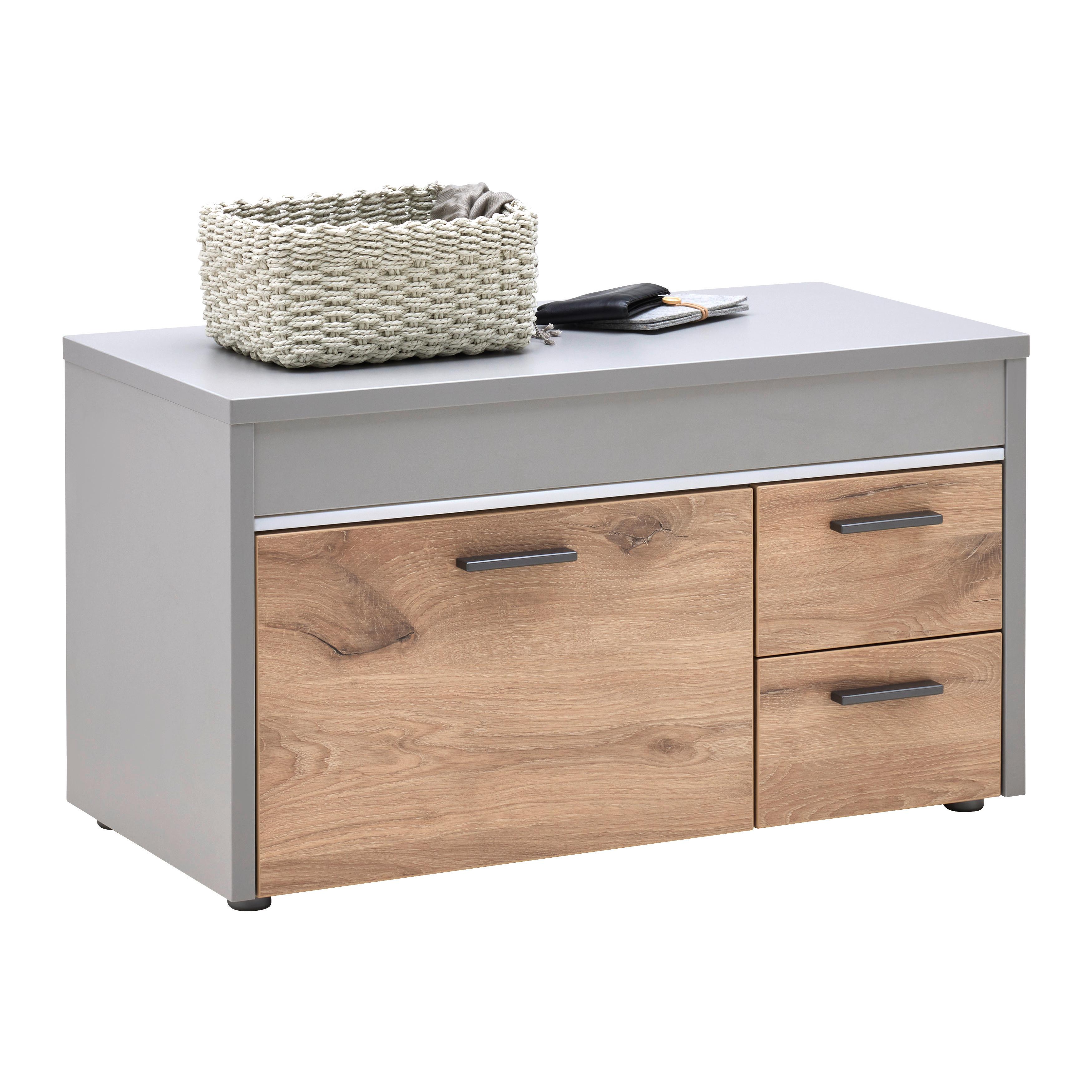 Garderobenbank Dynamic in Hellgrau - Modern, Holzwerkstoff (80/45/37cm) - Mömax