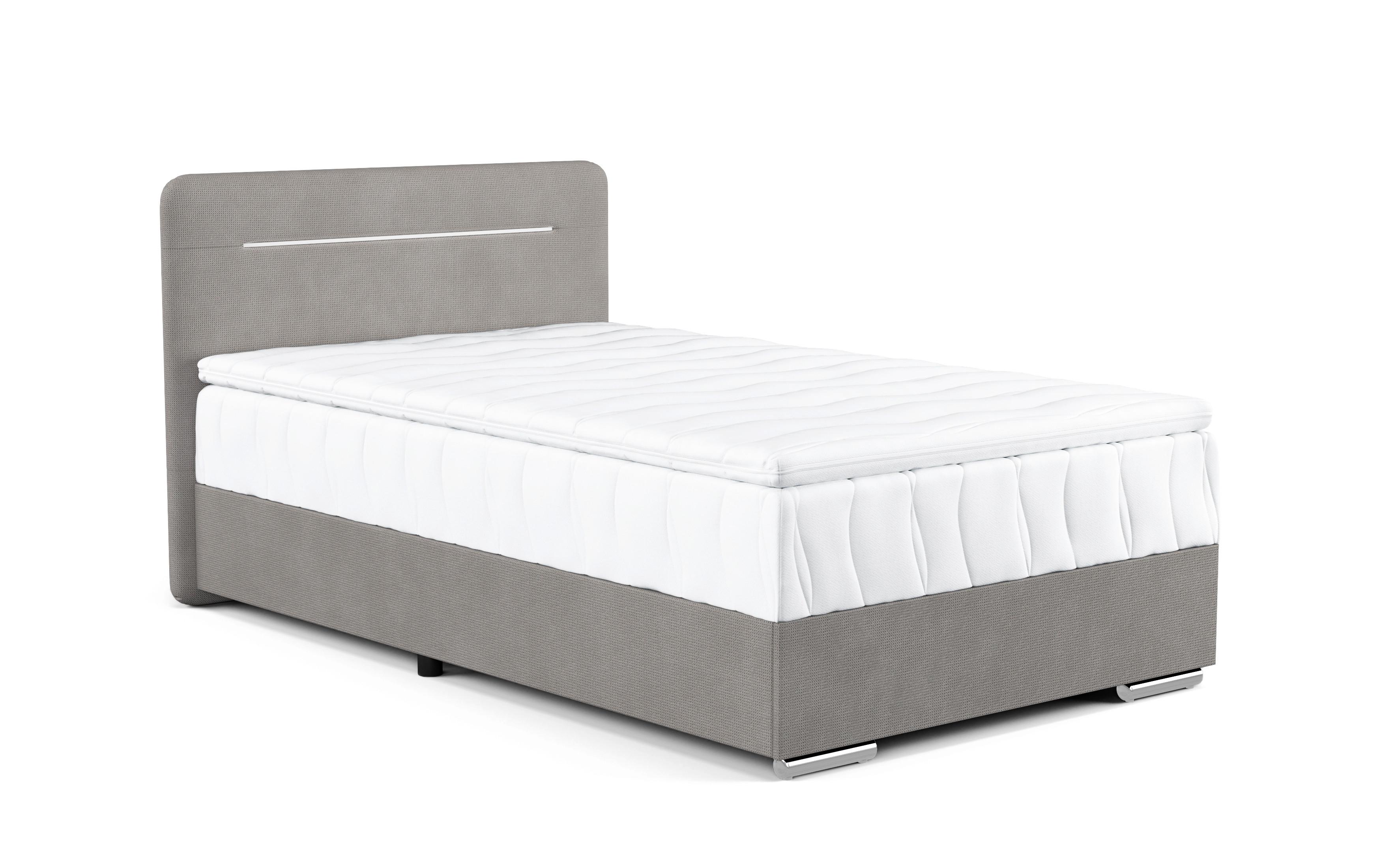 Box-ágy Lightstar - szürke, Modern, faalapú anyag/textil (120/200cm)