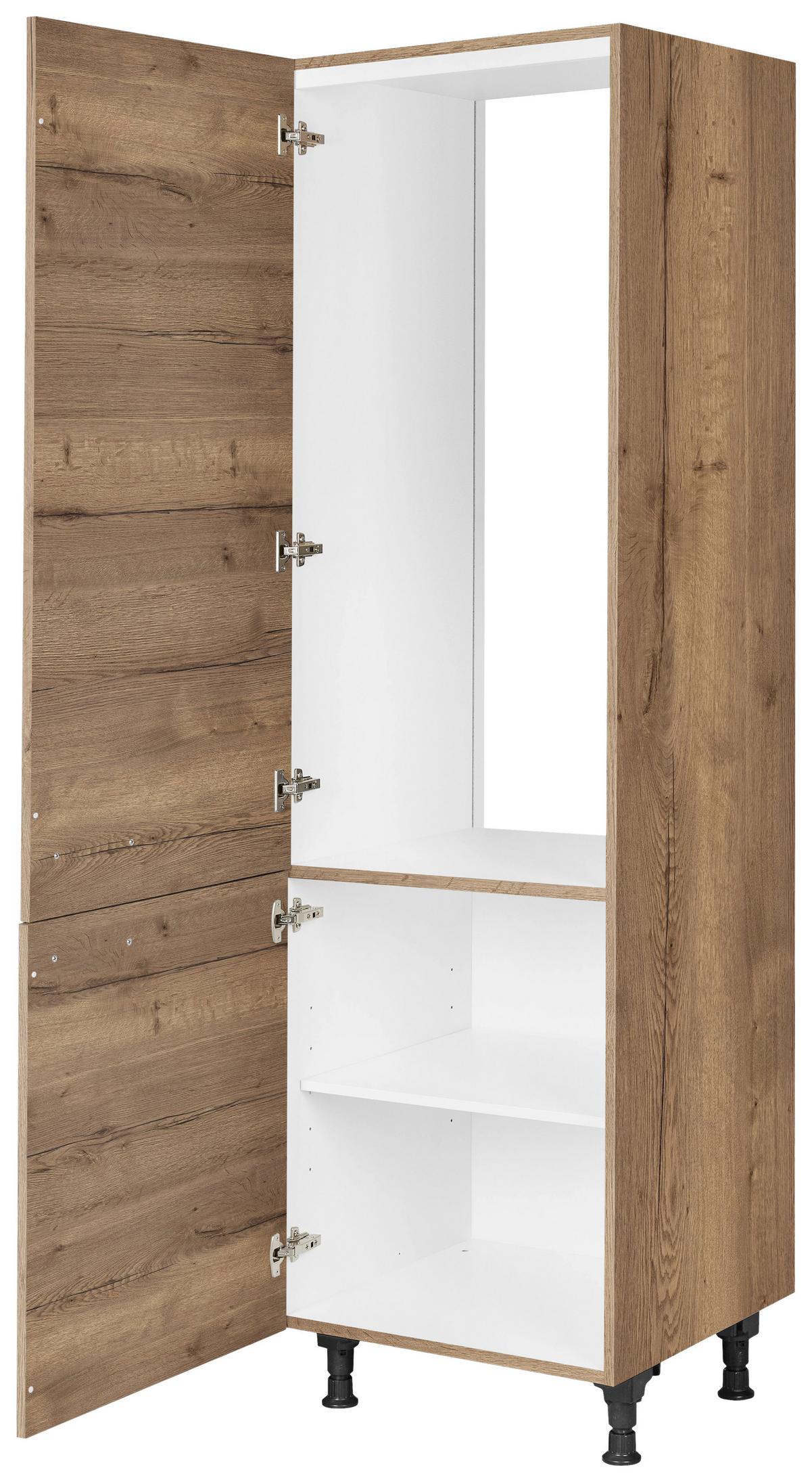 Geräteumbauschrank Structura Eiche dunkel - Eiche dunkel/Schwarz, MODERN, Holzwerkstoff/Metall (60/216,6/58cm) - Nobilia