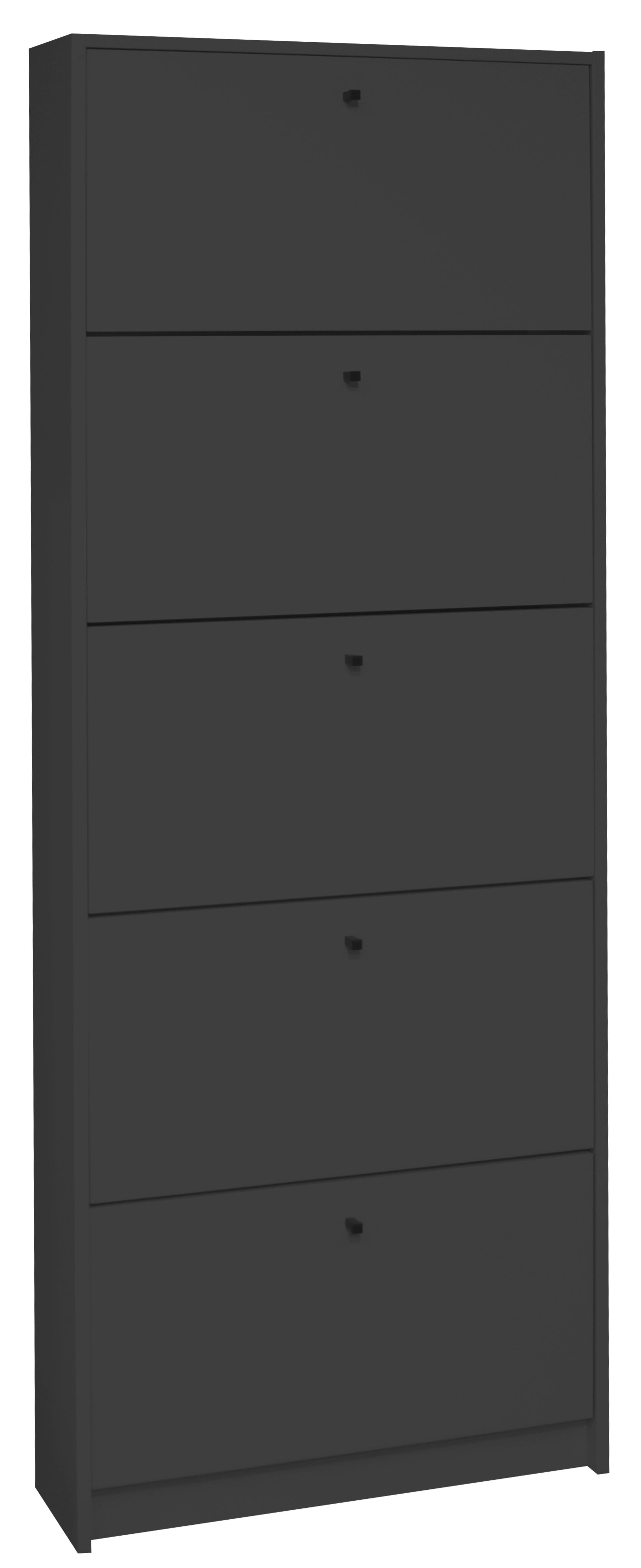 Ormarić Za Cipele Flap - crna/antracit, Moderno, drvni materijal/metal (60/168/16cm) - Modern Living