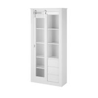 Vitrine Daytona Weiß - Chromfarben/Weiß Hochglanz, Design, Holzwerkstoff/Metall (93/201/38cm) - Livetastic