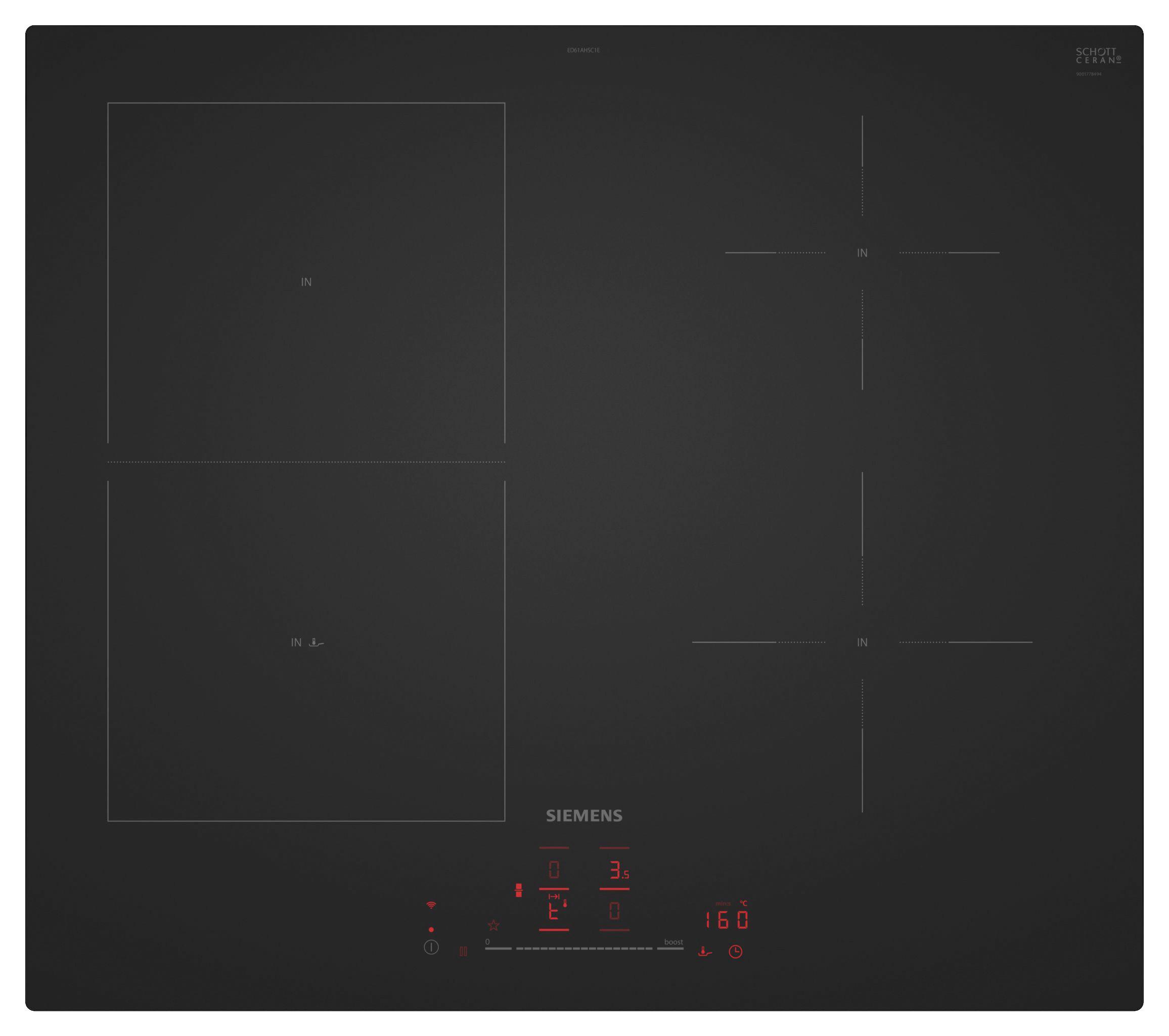 Induktionskochfeld ED61AHSC1E Schwarz - Schwarz, MODERN, Glas (59,2/5,1/52,2cm) - Siemens
