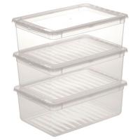 Set cutii pentru depozitare Beate - transparent, plastic (39/26,5/14cm) - Modern Living