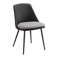 KRZESŁO BIANCA - ciemnoszary/czarny, Modern, skóra/tworzywo sztuczne (50,5/79,5/54,5cm) - Bessagi Home