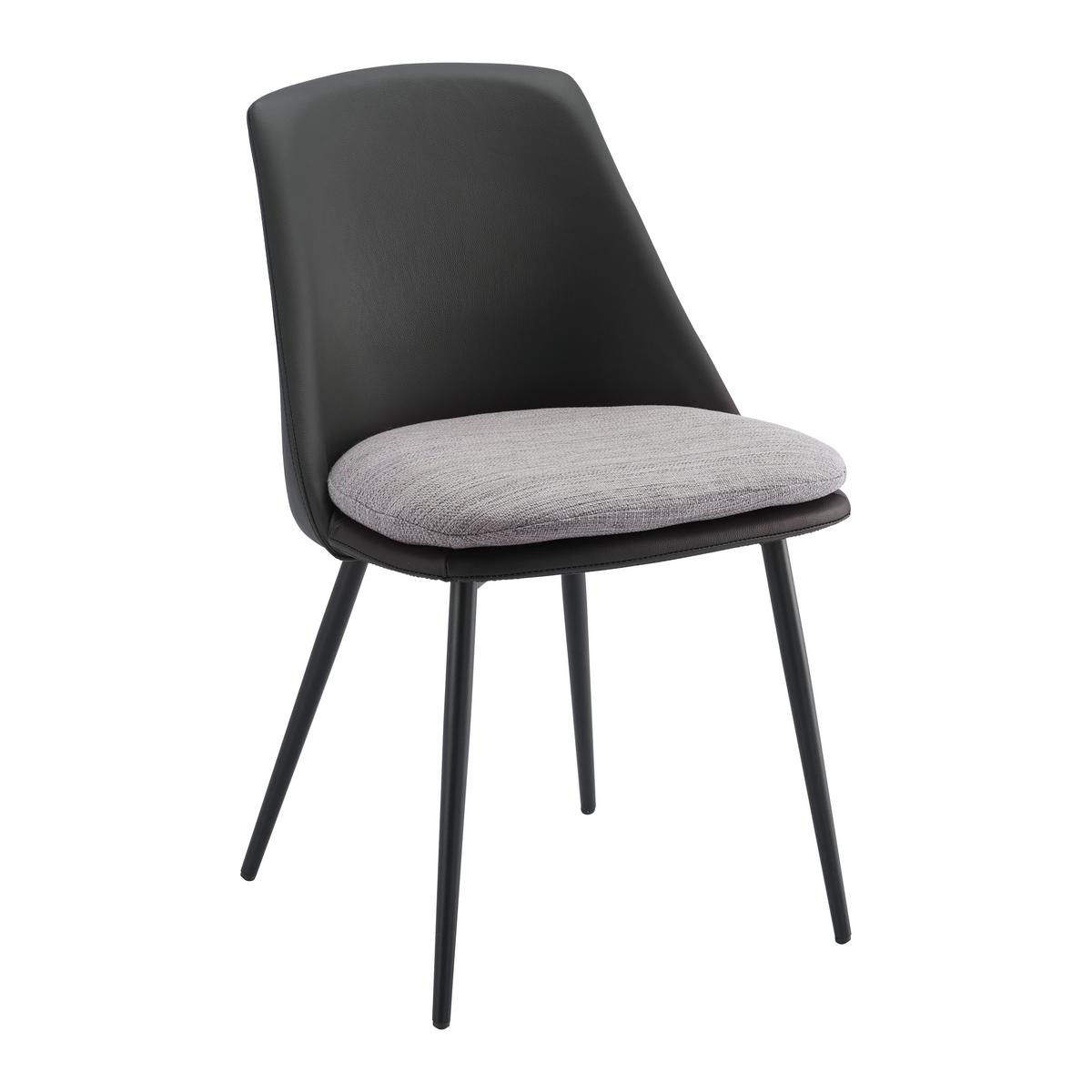 KRZESŁO BIANCA - ciemnoszary/czarny, Modern, skóra/tworzywo sztuczne (50,5/79,5/54,5cm) - Bessagi Home
