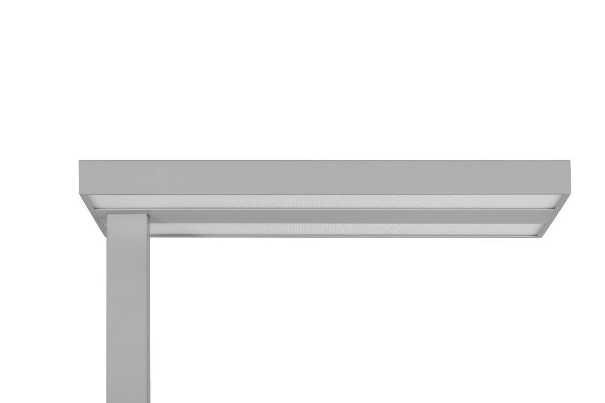LAMPA STOJĄCA LED WORK *SBN* - kolor srebrny/przejrzysty, Konventionell, tworzywo sztuczne/metal (61/28/195cm) - Novel
