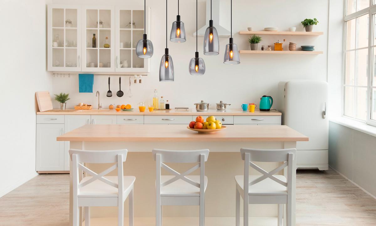 Hängeleuchte Garri max. 40 Watt - Schwarz, Design, Glas/Metall (97/32,5/130cm) - Globo