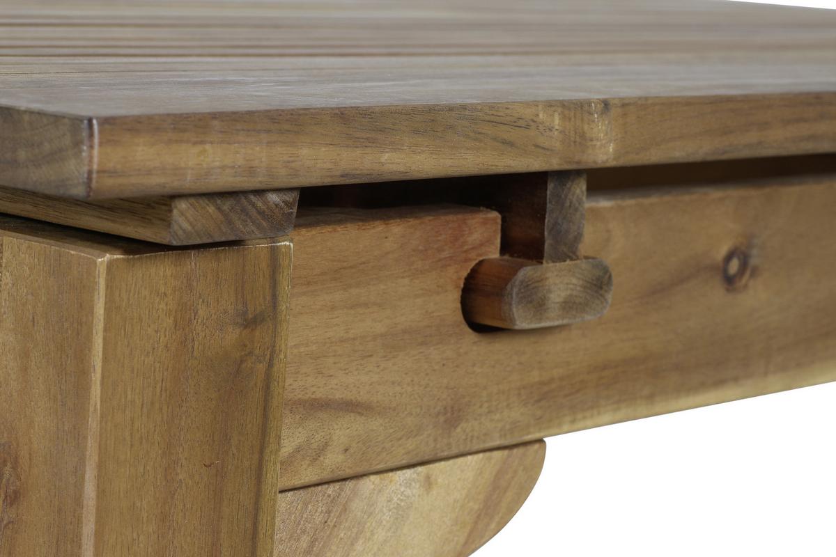 Gartentisch ausziehbar Echtholz L: 150-200 cm - Akaziefarben, KONVENTIONELL, Holz (150/100/74cm) - Siena Garden