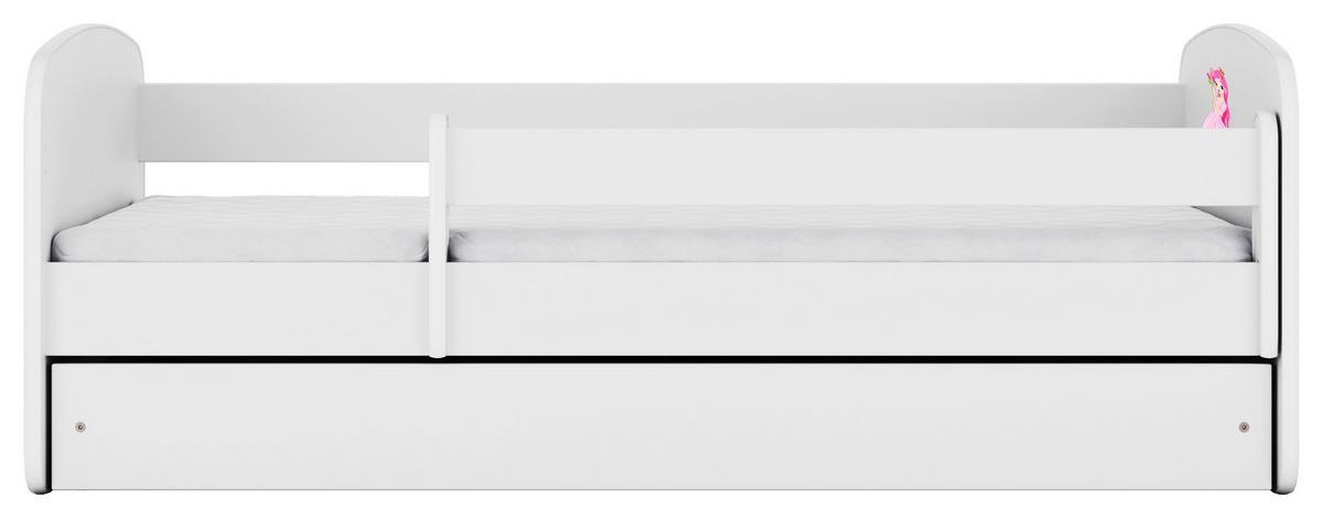 Otroška Postelja Babydreams, Bela, 80x160cm - bela/barve breze, Moderno, tekstil/leseni material (80/160cm) - MID.YOU