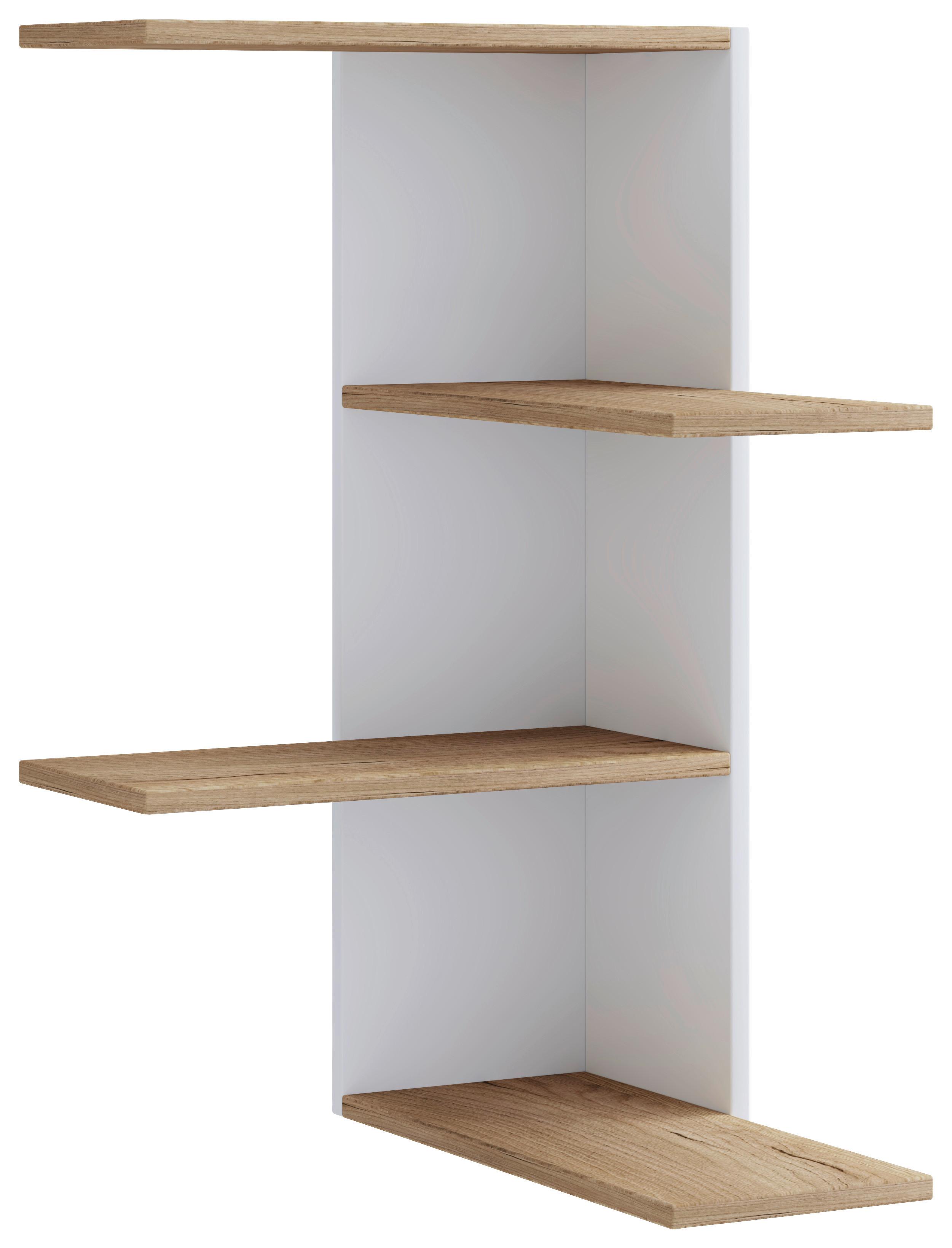 Eckregal Balos - Honigeiche/Weiss, Lifestyle, Holzwerkstoff (45/77/45cm) - MID.YOU
