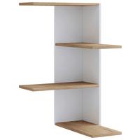 Eckregal BALOS Weiß ca. 45x77x45 cm - Honigeiche/Weiß, LIFESTYLE, Holzwerkstoff (45/77/45cm) - MID.YOU