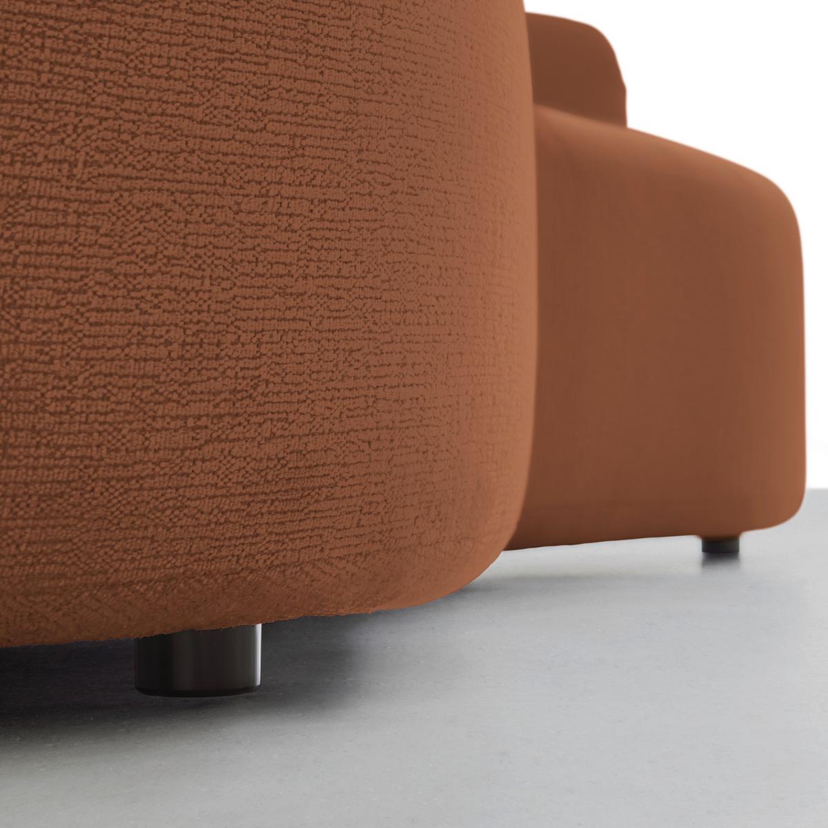 Bigsofa Leonas Kupferfarben - Schwarz/Kupferfarben, MODERN, Kunststoff/Textil (235/72/110cm) - Premium Living