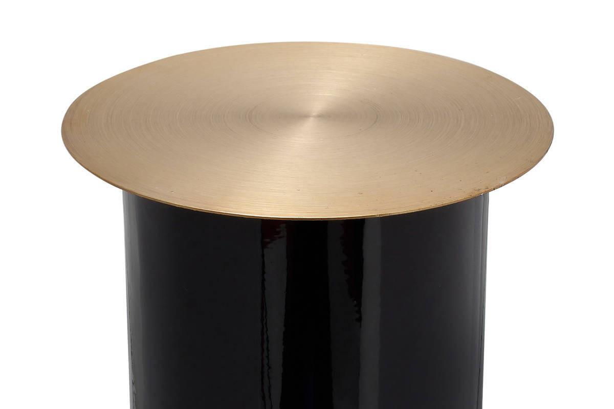 KERZENSTÄNDER BODENKERZENSTÄND. ART DECO 165 - Goldfarben/Schwarz, Trend, Metall (20/40/20cm) - Kayoom