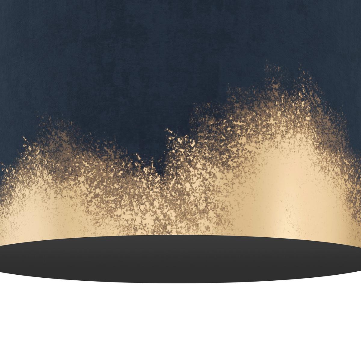 Hängeleuchte 39973 Casuarita - Goldfarben/Dunkelblau, Basics, Textil/Metall (38/150cm) - Eglo